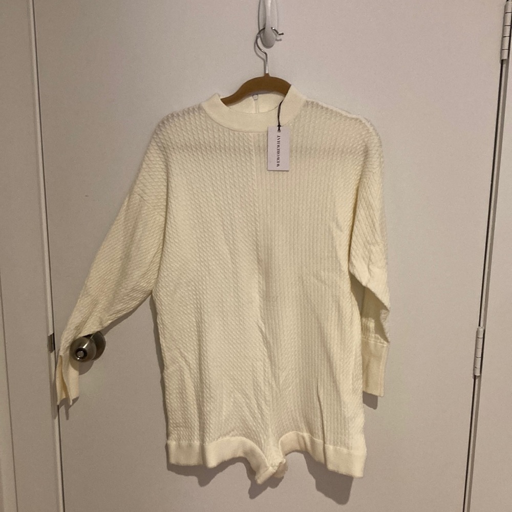 WeWoreWhat mock neck sweater romper NWT